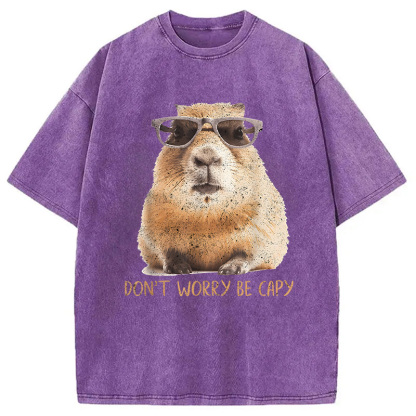 Tokyocanvas Don't Worry Be Capy Capybara Washed T-Shirt