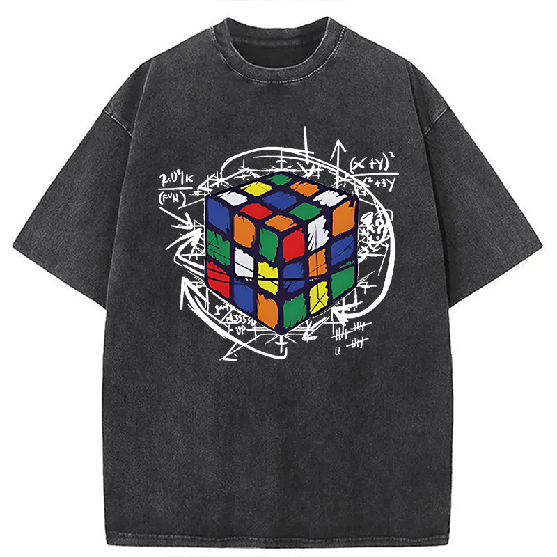 Tokyocanvas Rubik's Cube Solution Puzzle Algorithm Washed T-Shirt