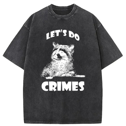 Tokyocanvas Raccoon Let's Do Crimes Washed T-Shirt