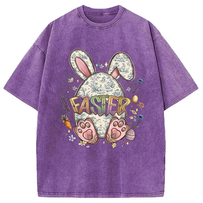 Tokyocanvas Easter Bunny Egg Washed T-Shirt