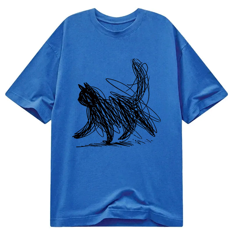 Tokyocanvas Minimalist Line Cat Classic T-Shirt