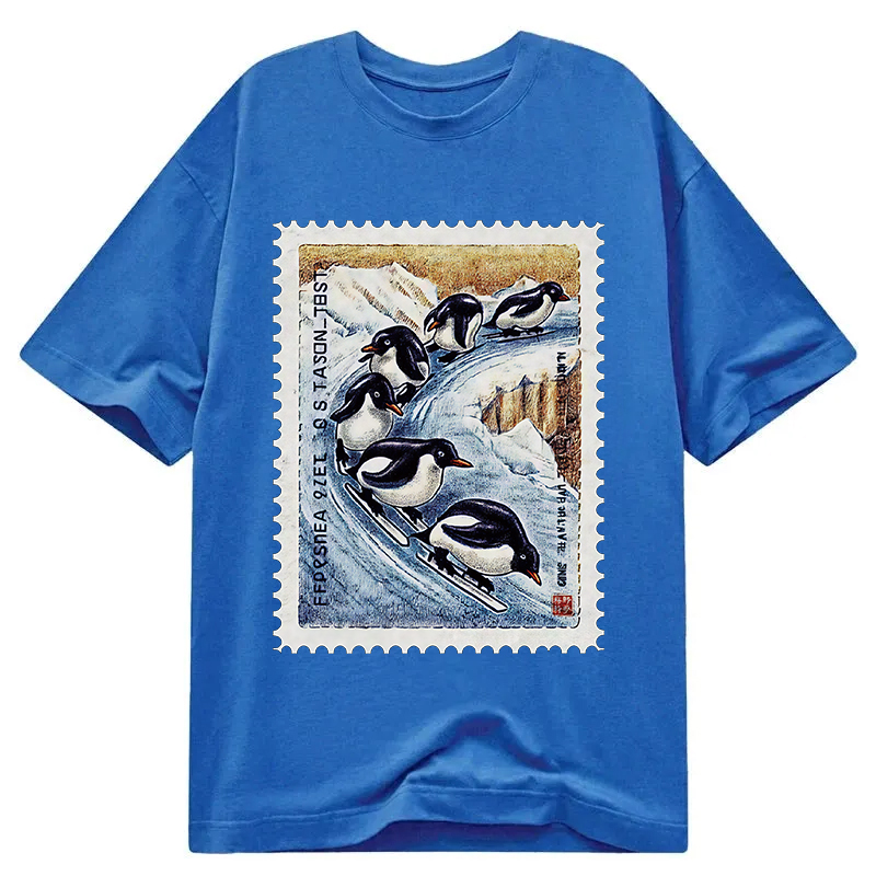 Tokyocanvas Gliding Penguin Stamp Classic T-Shirt