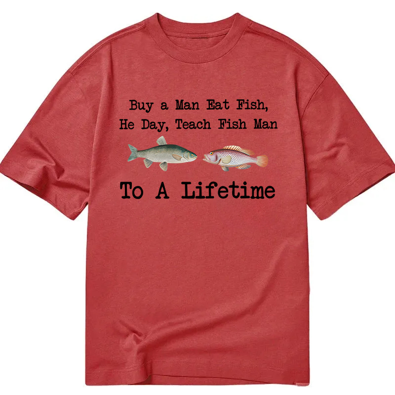 Tokyocanvas Buy a Man Eat Fish Classic T-Shirt