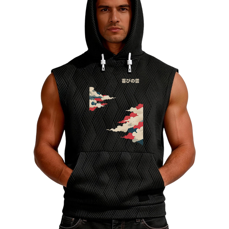 Tokyocanvas Japanese Clouds Hooded Tank