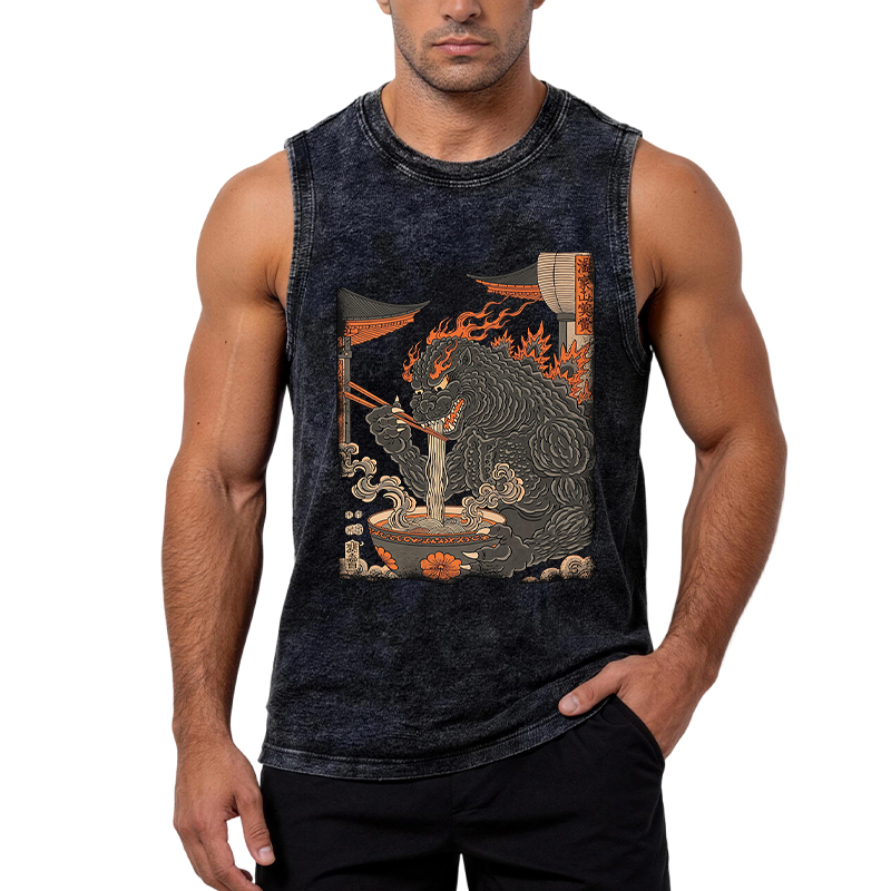 Tokyocanvas Vintage Monster Ramen Washed Tank