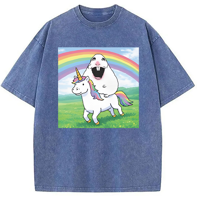Tokyocanvas Silly Mouse Meme Washed T-Shirt