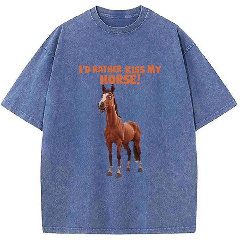 Tokyocanvas Rather Kiss My Horse Washed T-Shirt
