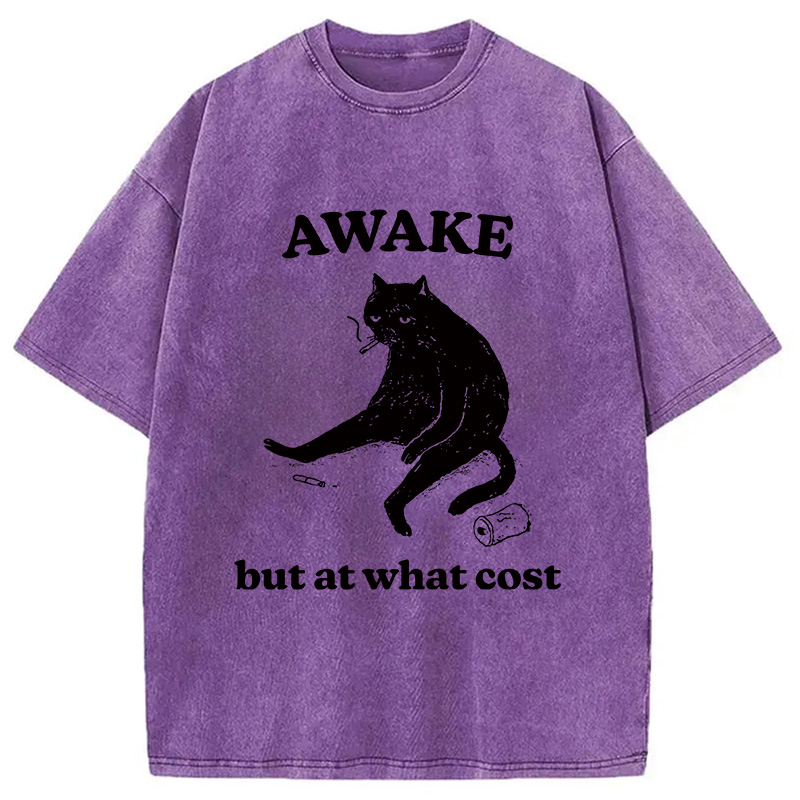 Tokyocanvas Decadent Smoking Cat Washed T-Shirt