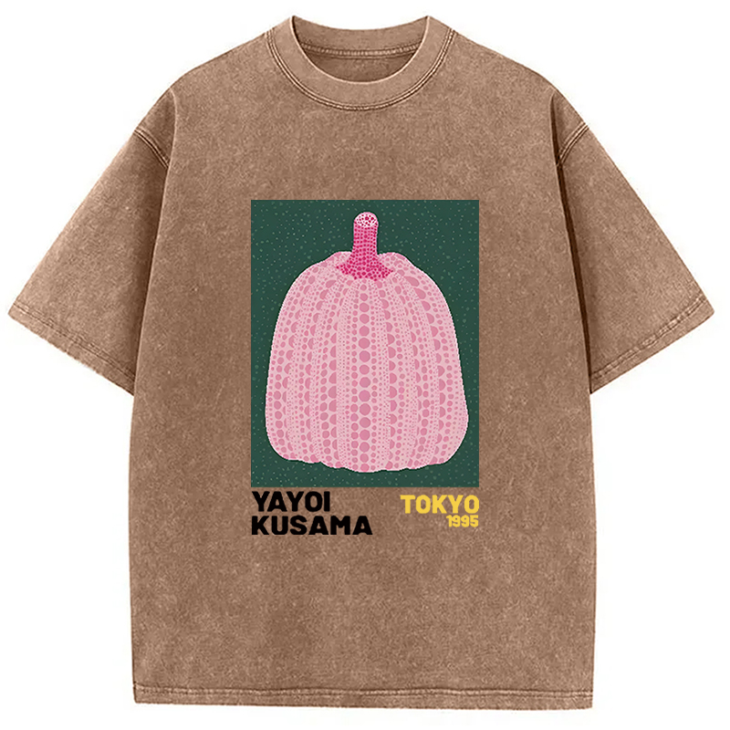 Tokyocanvas Art Pink Pumpkin Washed T-Shirt
