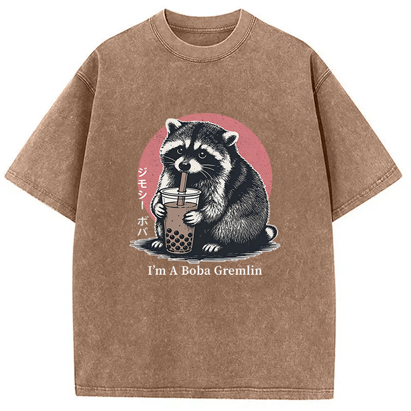 Tokyocanvas Jimothy Raccoon Boba Washed T-Shirt