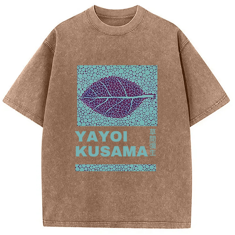 Tokyocanvas Purple Leafe Washed T-Shirt