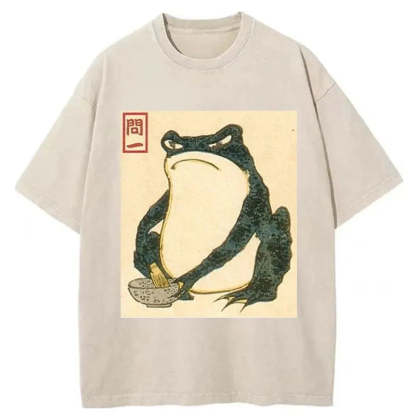 Tokyocanvas Matsumoto Hoji Japanese Frog Washed T-Shirt
