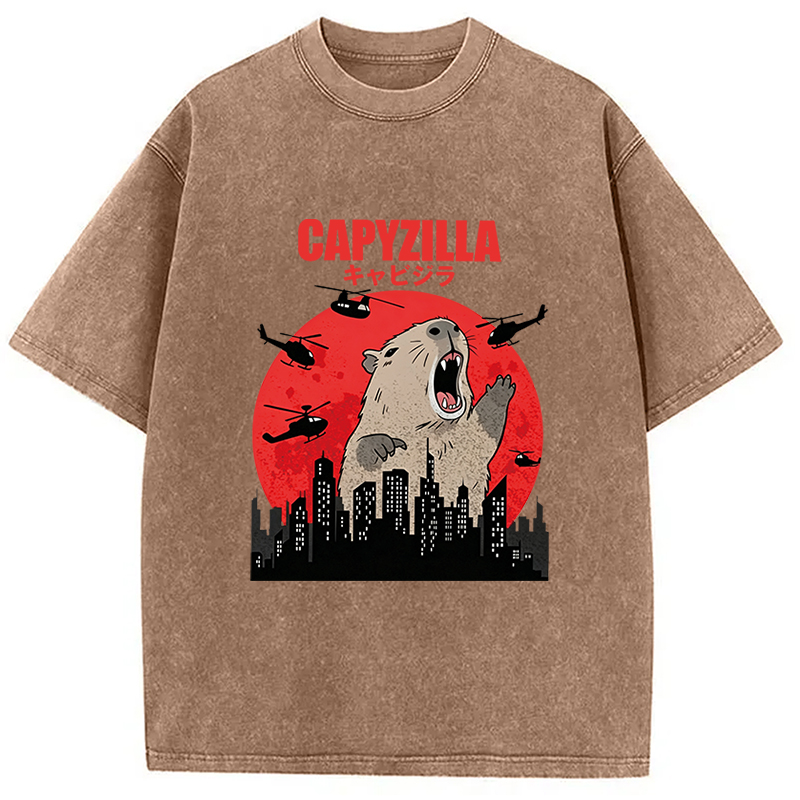 Tokyocanvas Capyzilla Capybara Washed T-Shirt