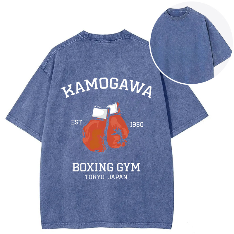 Tokyocanvas Retro Boxing Gloves Manga Anime Back Washed T-Shirt