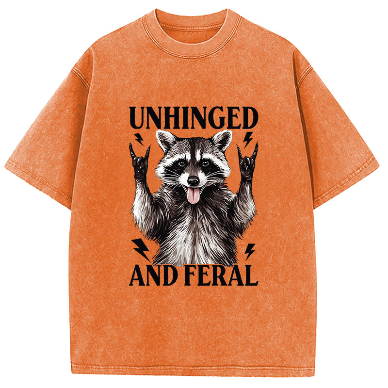 Tokyocanvas Unhinged and Feral Racoon Washed T-Shirt