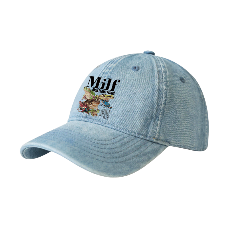 Tokyocanvas Man I Love Frogs Meme Denim Cap
