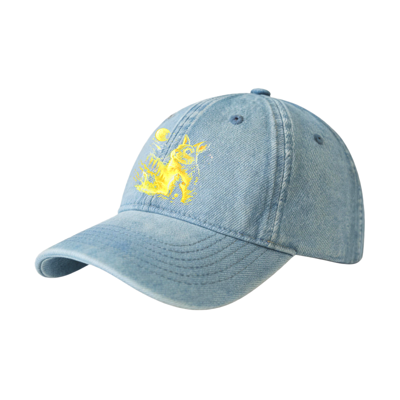Tokyocanvas Bunny Howling to the Moon Denim Cap