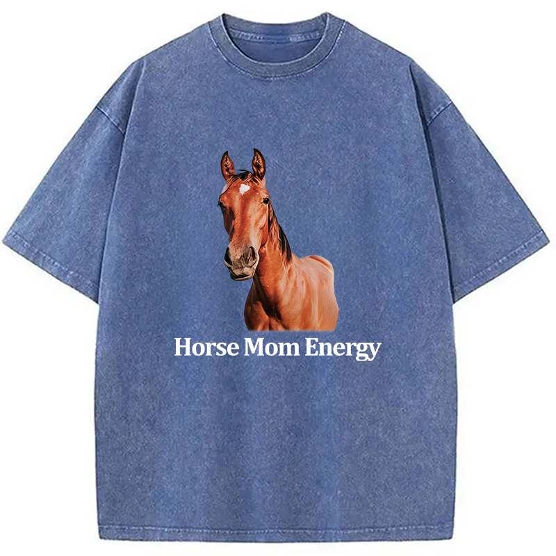 Tokyocanvas Horse Mom Energy Washed T-Shirt