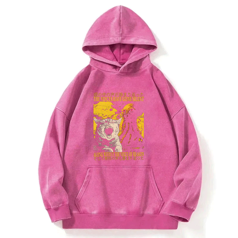 Tokyocanvas The Voices Have Gone Silent Cat Funny Washed Hoodie