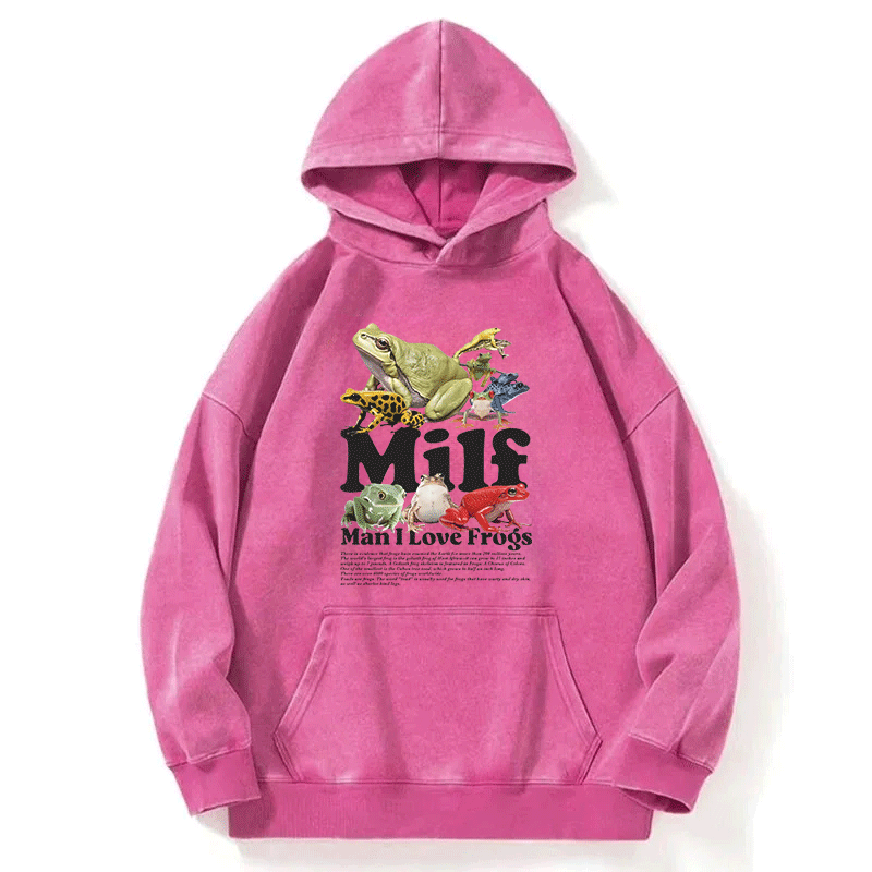 Tokyocanvas Man I Love Frogs Washed Hoodie