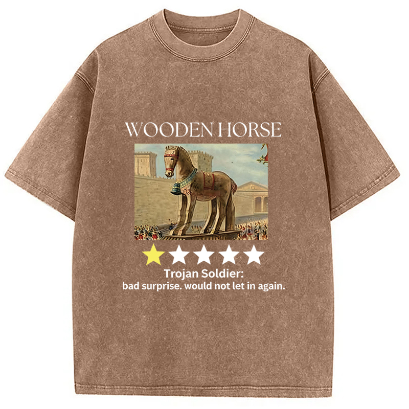 Tokyocanvas Trojan Horse One Star Review Washed T-Shirt