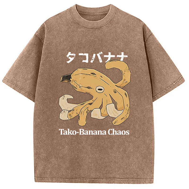 Tokyocanvas Tako‑Banana Chaos Washed T-Shirt