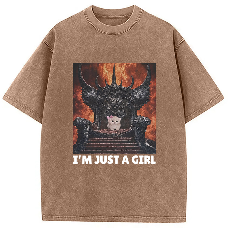 Tokyocanvas I'm Just A Girl Washed T-Shirt