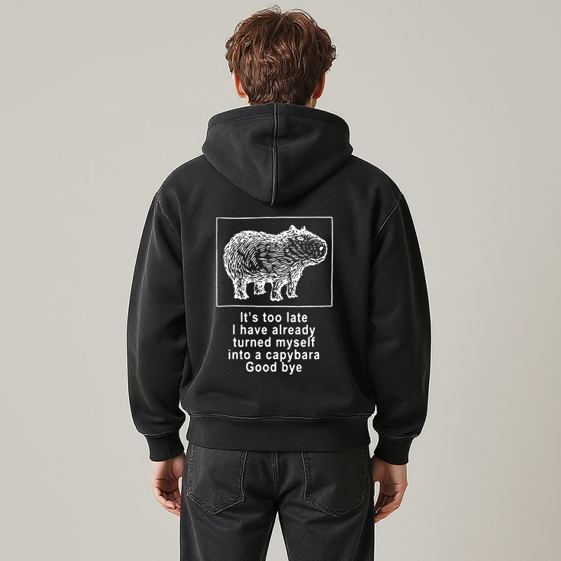 Tokyocanvas I Have Turned Myself Into A Capybara Washed Zip Hoodie