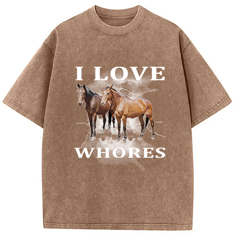 Tokyocanvas Cringe Horse Meme Washed T-Shirt