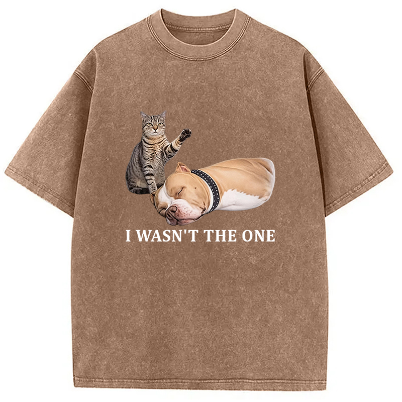 Tokyocanvas Funny Cat And Dog Washed T-Shirt