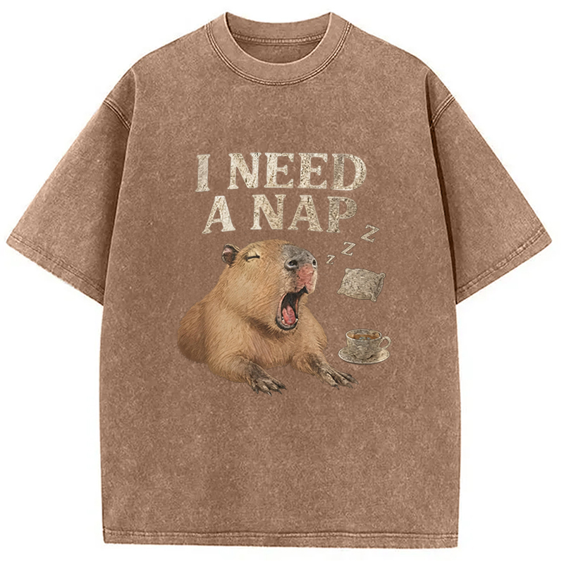 Tokyocanvas Nap Capybara Washed T-Shirt