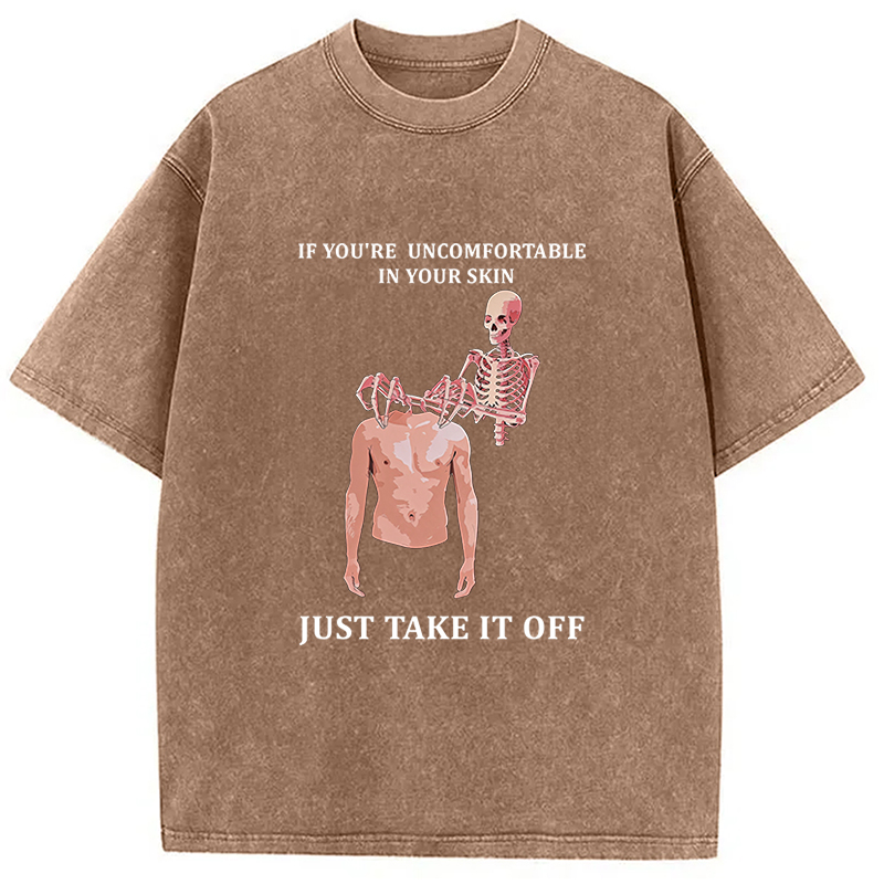 Tokyocanvas Skeleton Skin Off Washed T-Shirt