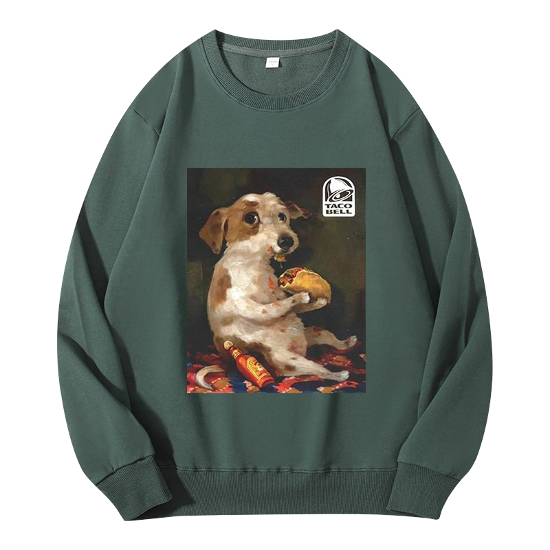 Tokyocanvas Dog Chill With Taco Bell Vintage Classic Sweatshirt