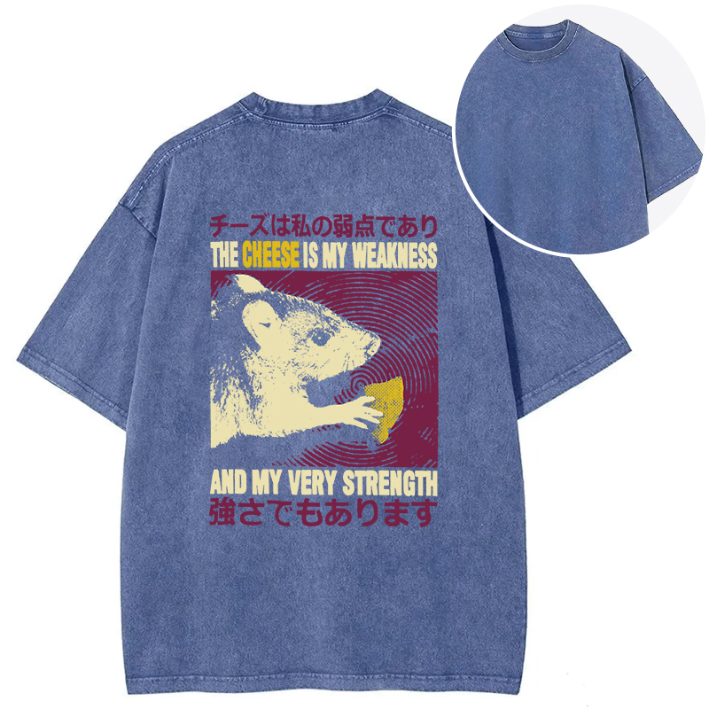Tokyocanvas The Cheese is My Weakness Back Washed T-Shirt