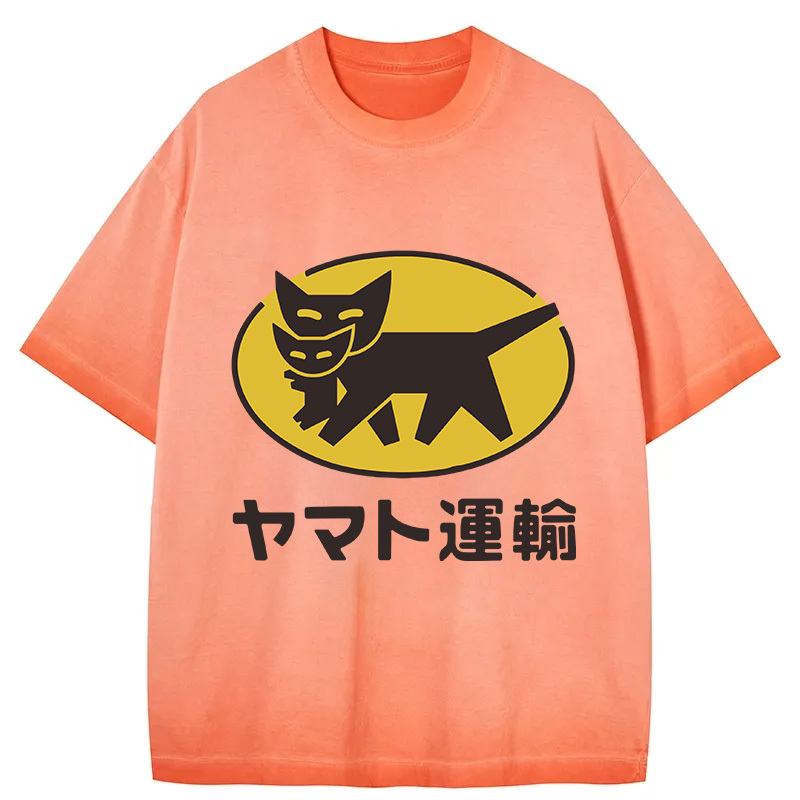 Tokyocanvas Yamato transport Logo Gradient Washed T-Shirt