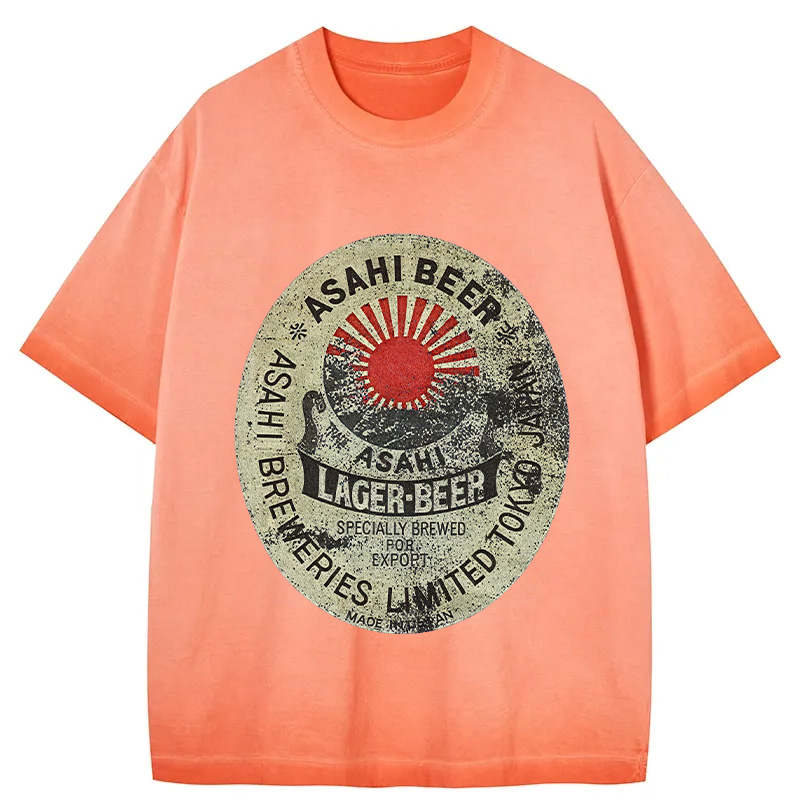 Tokyocanvas ASAHI BEER Japanese Gradient Washed T-Shirt