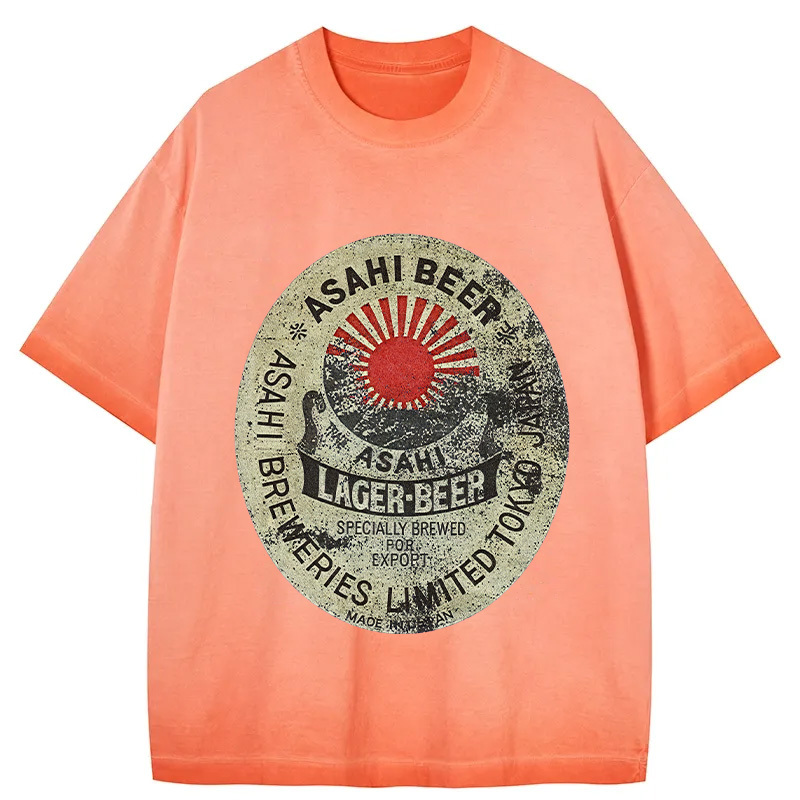 Tokyocanvas ASAHI BEER Japanese Gradient Washed T-Shirt