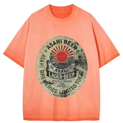 Tokyocanvas ASAHI BEER Japanese Gradient Washed T-Shirt