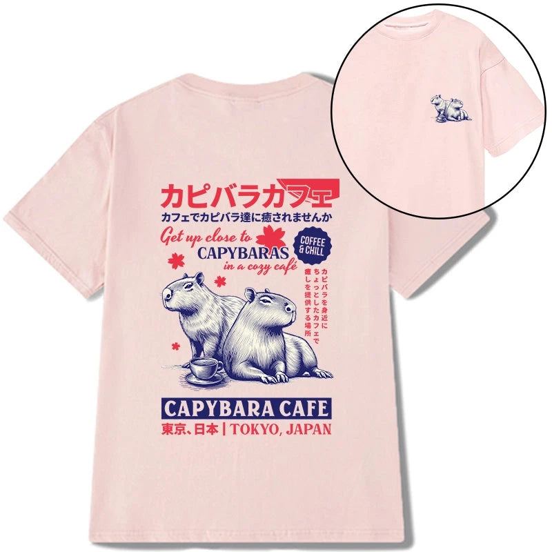 Tokyocanvas Tokyo Japan Capybara Cafe Front Back Classic T-Shirt
