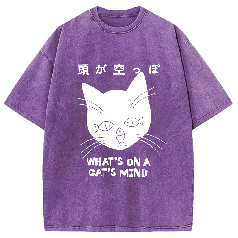 Tokyocanvas Silly Cat Funny Washed T-Shirt