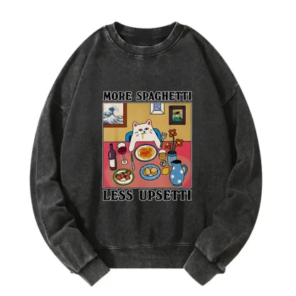Tokyocanvas More Spaghetti Less Upsetti Washed Sweatshirt