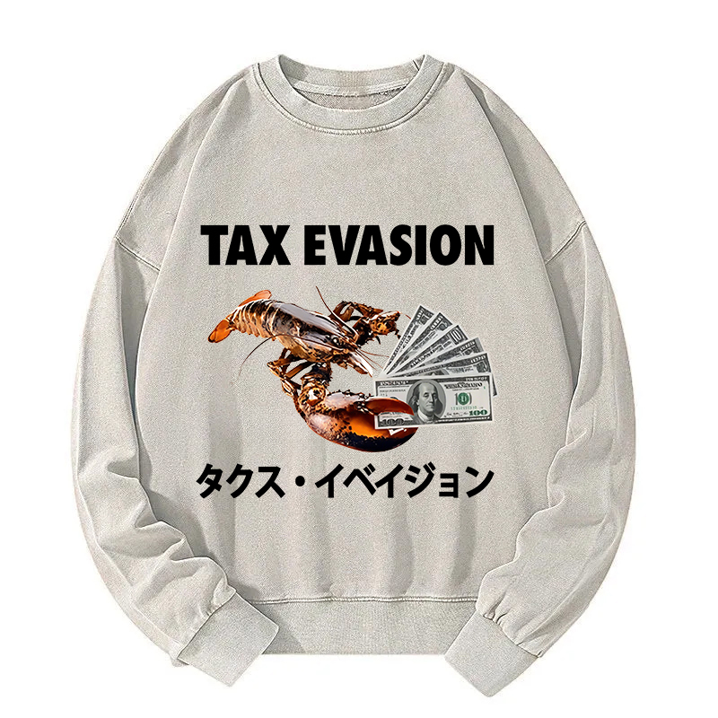 Tokyocanvas Tux Evasion Funny Washed Sweatshirt