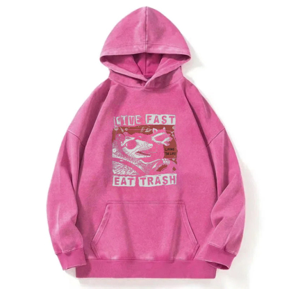 Tokyocanvas Live Fast Eat Trash Washed Hoodie