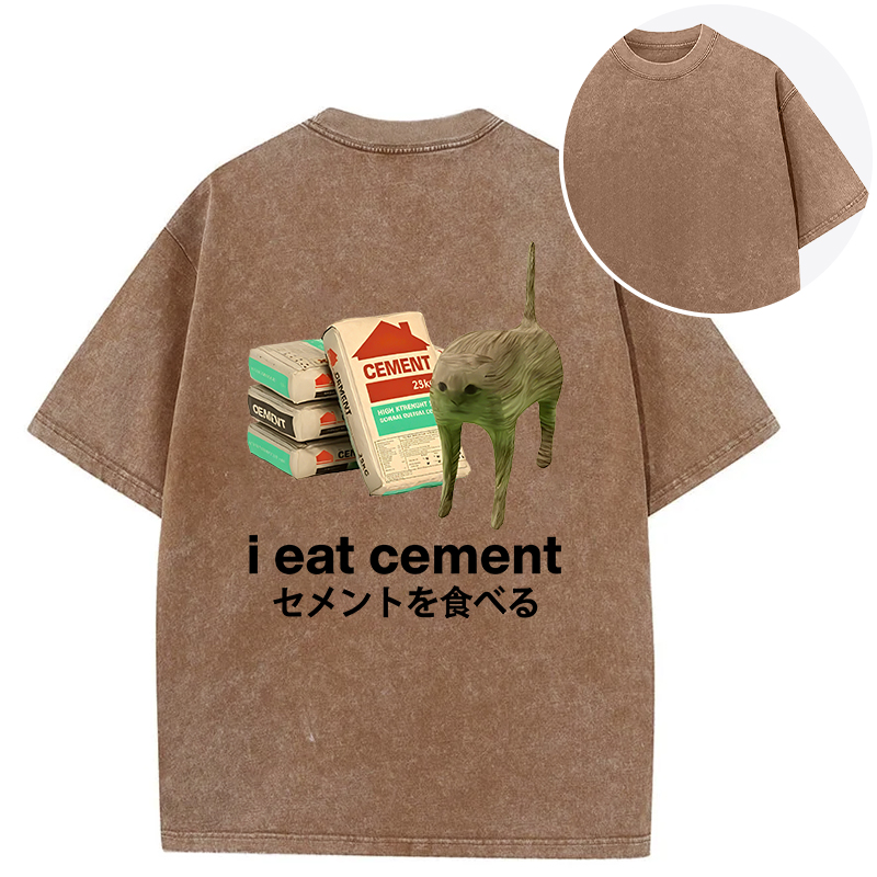 Tokyocanvas Benadryl Meme Cat Back Washed T-Shirt