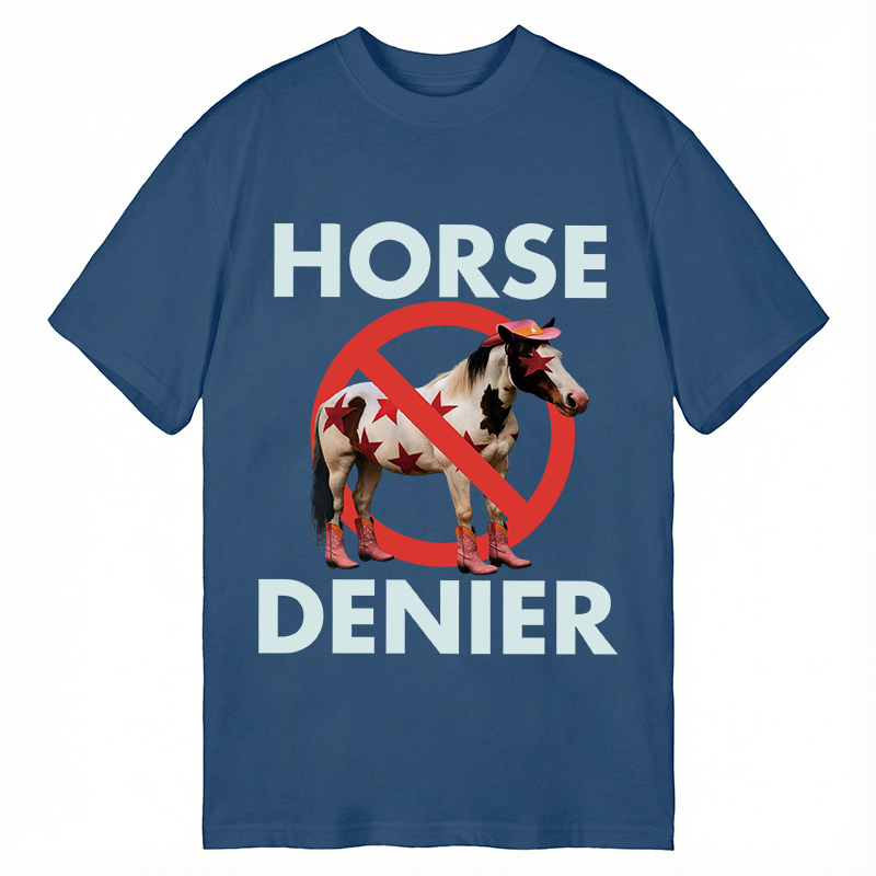 Tokyocanvas Funny Star-Spangled Cowboy Horse Denier Classic T-Shirt