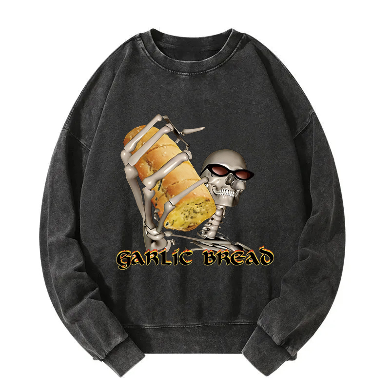 Tokyocanvas Evil Silly Skeleton Washed Sweatshirt
