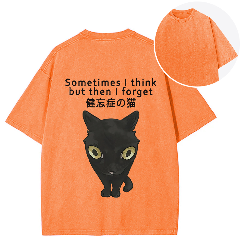 Tokyocanvas Amnesiac Cat Back Washed T-Shirt