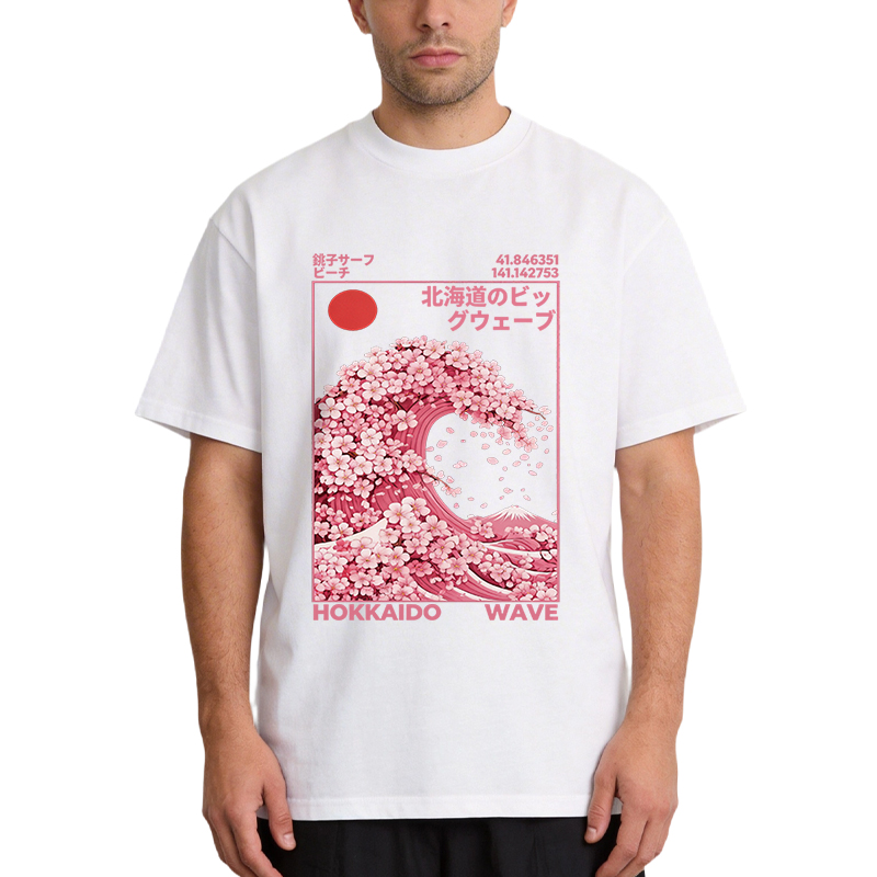 Tokyocanvas Hokkaido Wave Sakura Classic T-Shirt
