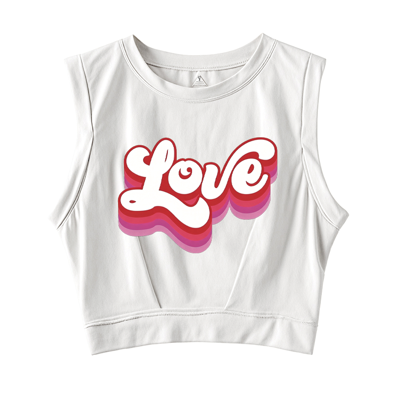 Tokyocanvas Retro Love Sleeveless Crop Top