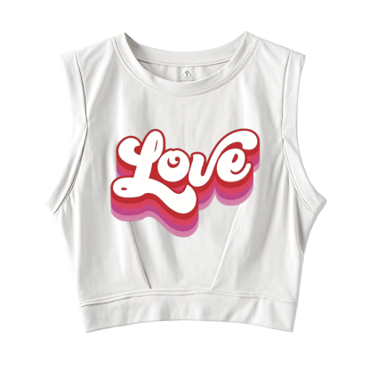 Tokyocanvas Retro Love Sleeveless Crop Top